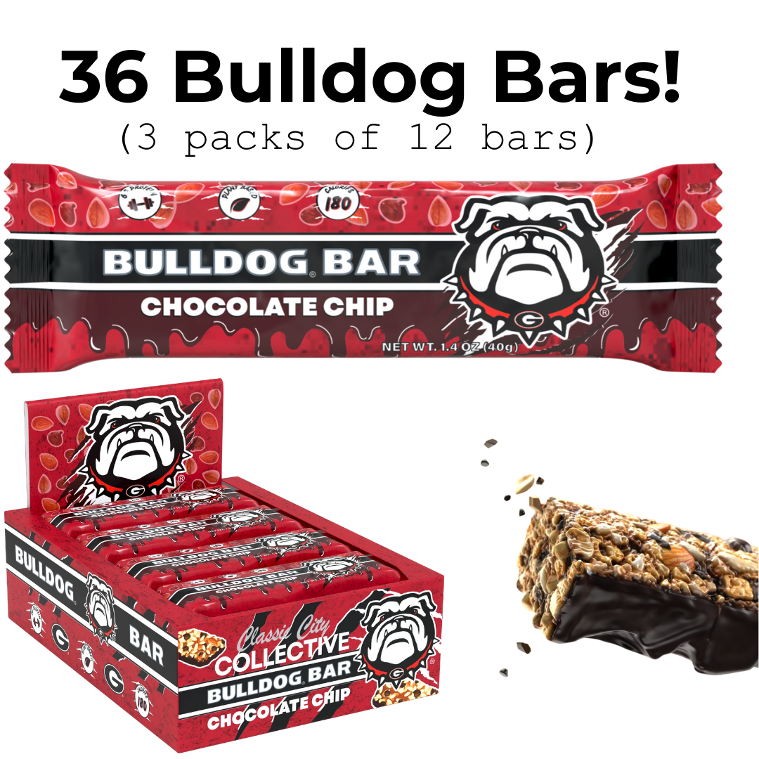 36 Bars & 10 Cookie Pouch Bulldog Snacks FAN PACK!